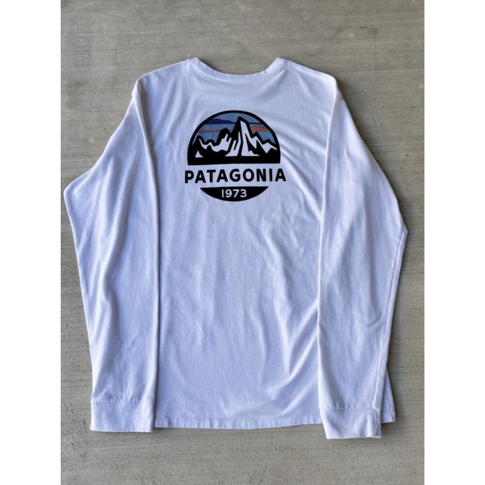 Patagonia '73 Text Logo Responsibili-Tee Long Sleeve | White | Size M